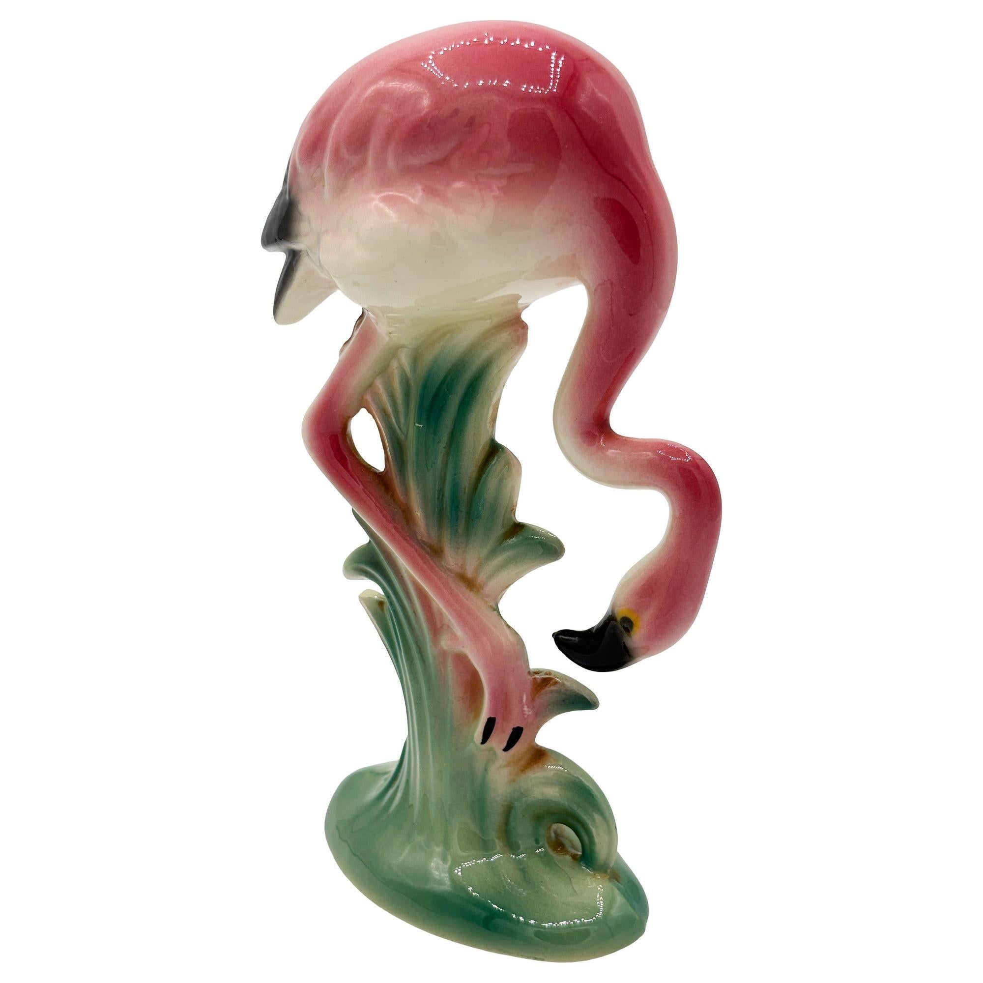 Mid-century pink and green long-legged 