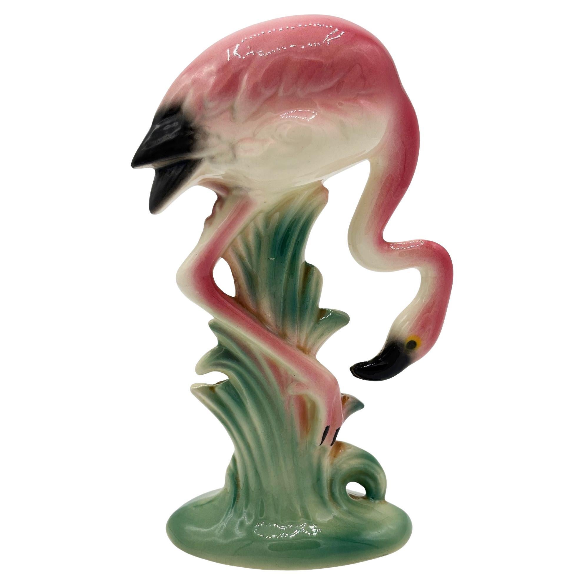 MCM California Pottery Ceramic Searcher Tropical Pink Flamingo Figurine Statue