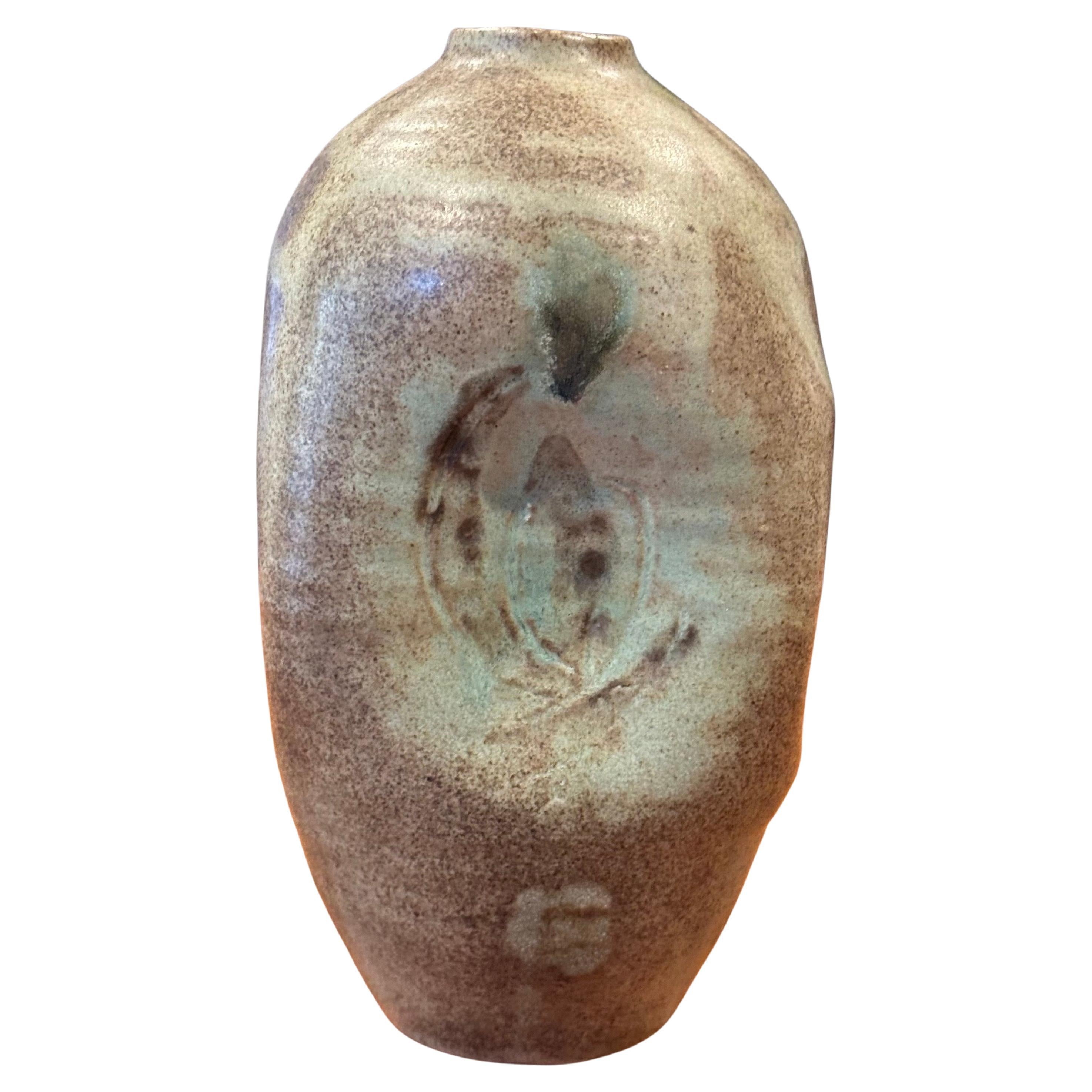 MCM California Studio Pottery Stoneware Vase For Sale 6