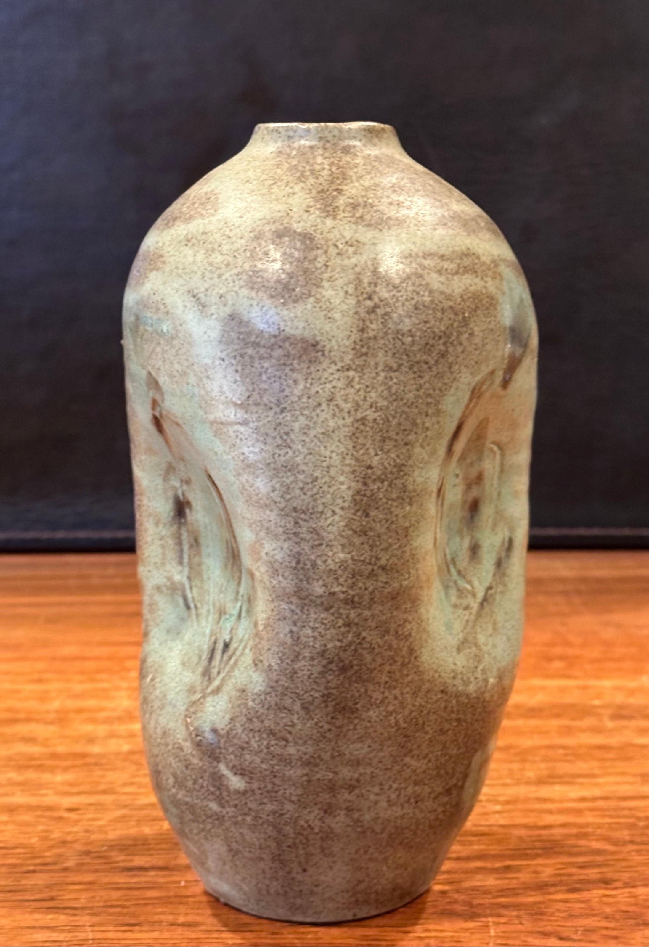 American MCM California Studio Pottery Stoneware Vase For Sale