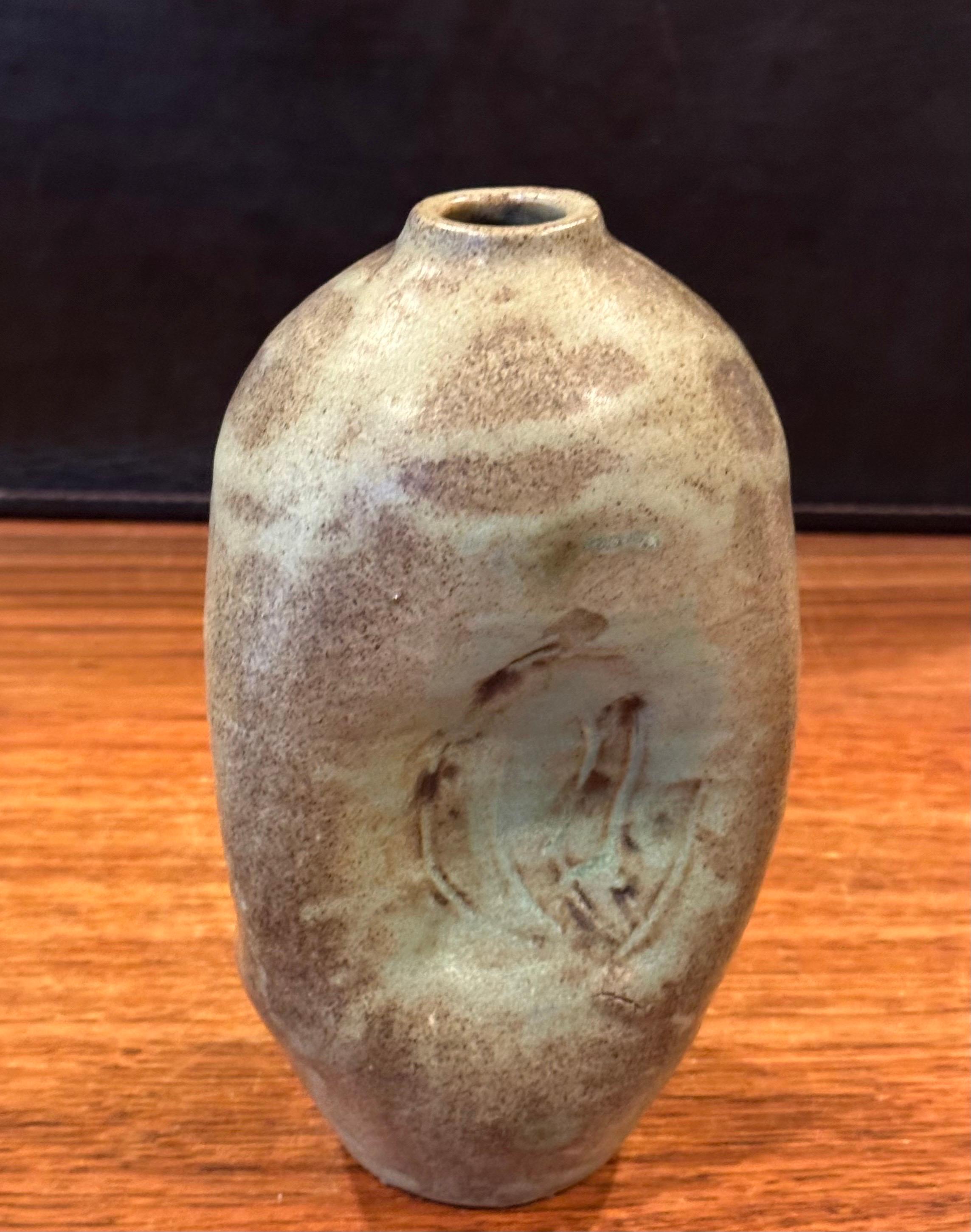 MCM California Studio Pottery Stoneware Vase For Sale 1