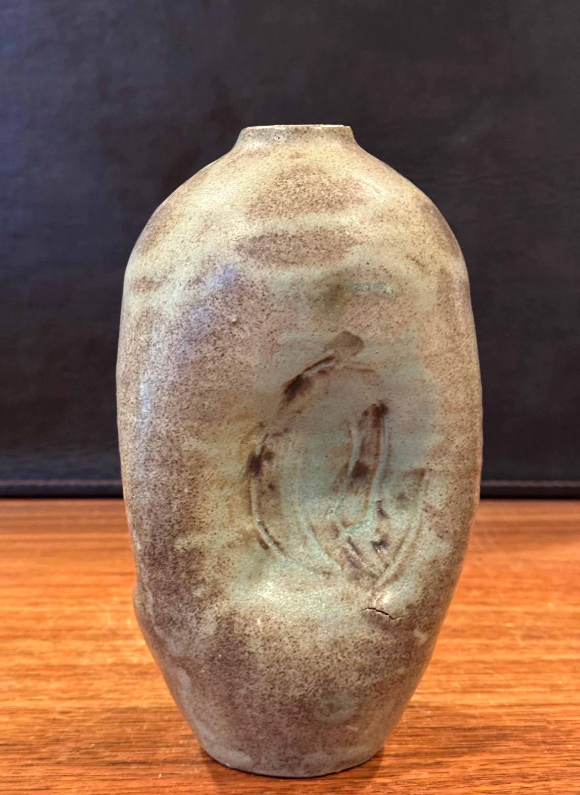 MCM California Studio Pottery Stoneware Vase For Sale 2