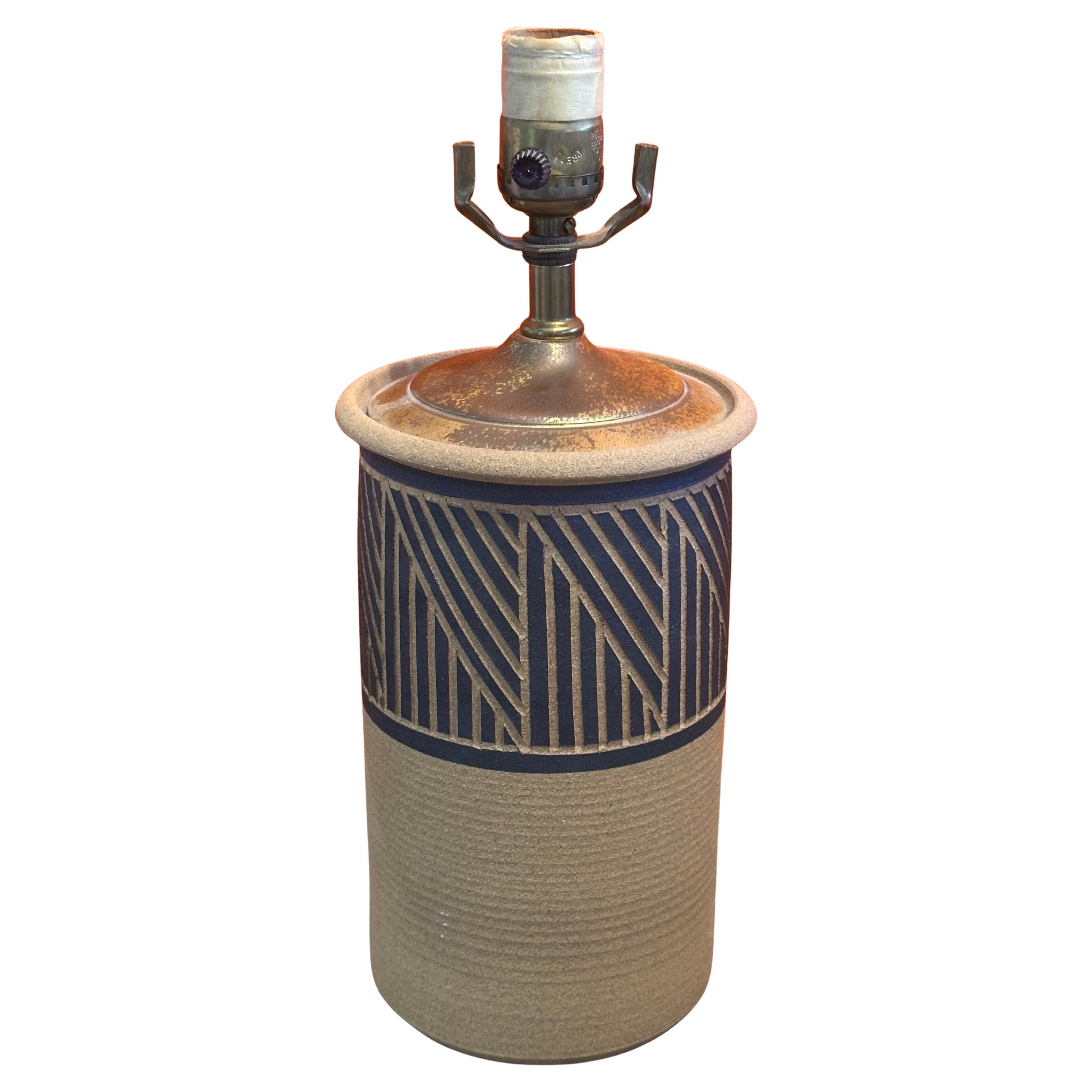Mid-Century Modern MCM California Studio Pottery Table Lamp by Larry and Terry Brown For Sale