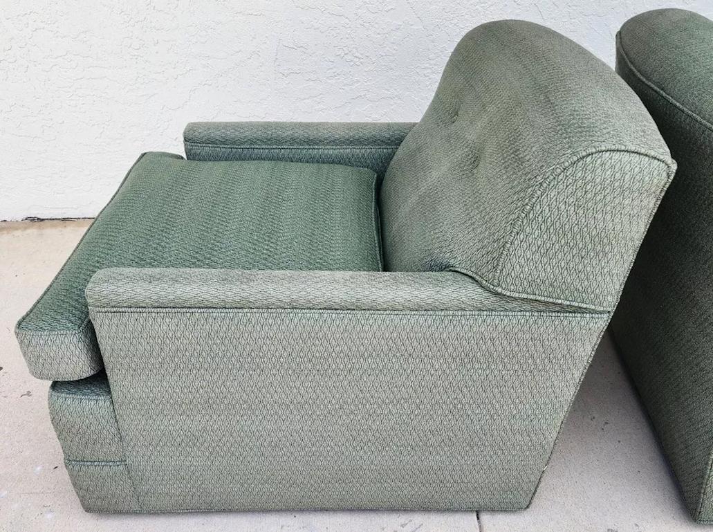 MCM Carr & Company Lounge Chairs Swivel Low Profile Pair im Angebot 4