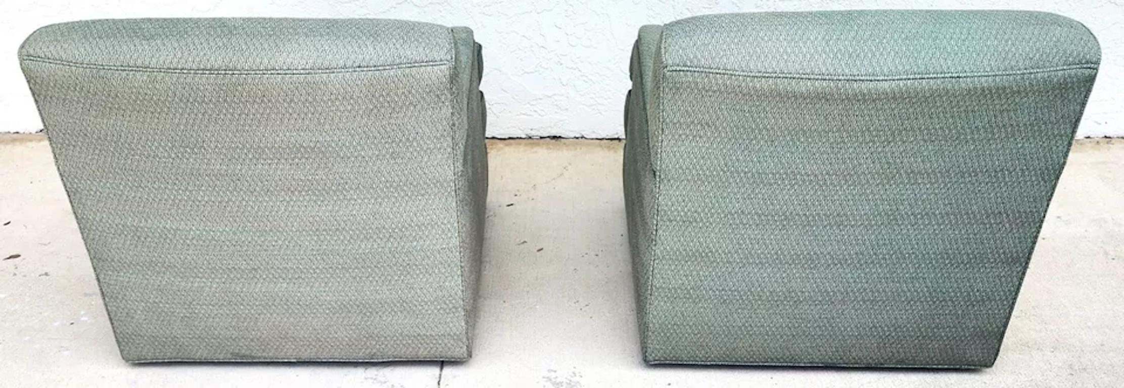 MCM Carr & Company Lounge Chairs Swivel Low Profile Pair im Angebot 5