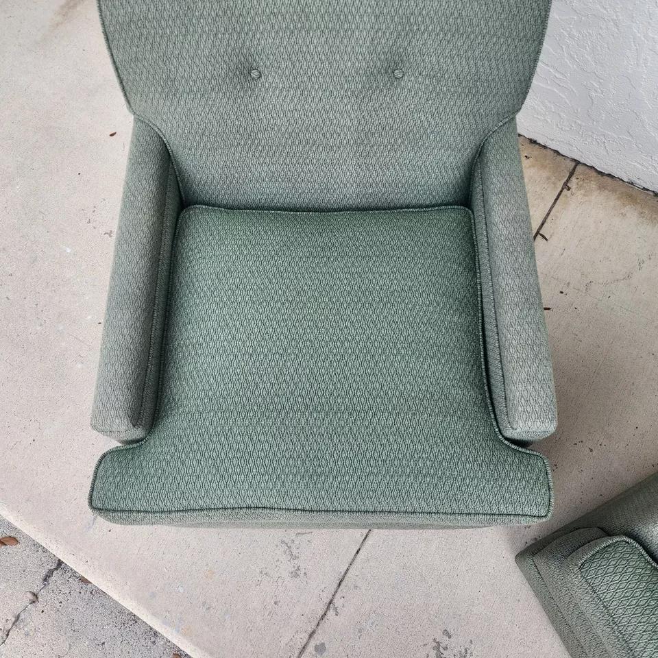 MCM Carr & Company Lounge Chairs Swivel Low Profile Pair im Angebot 1