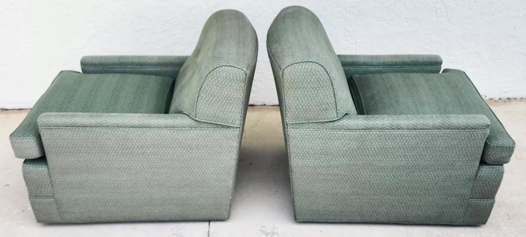 MCM Carr & Company Lounge Chairs Swivel Low Profile Pair im Angebot 2