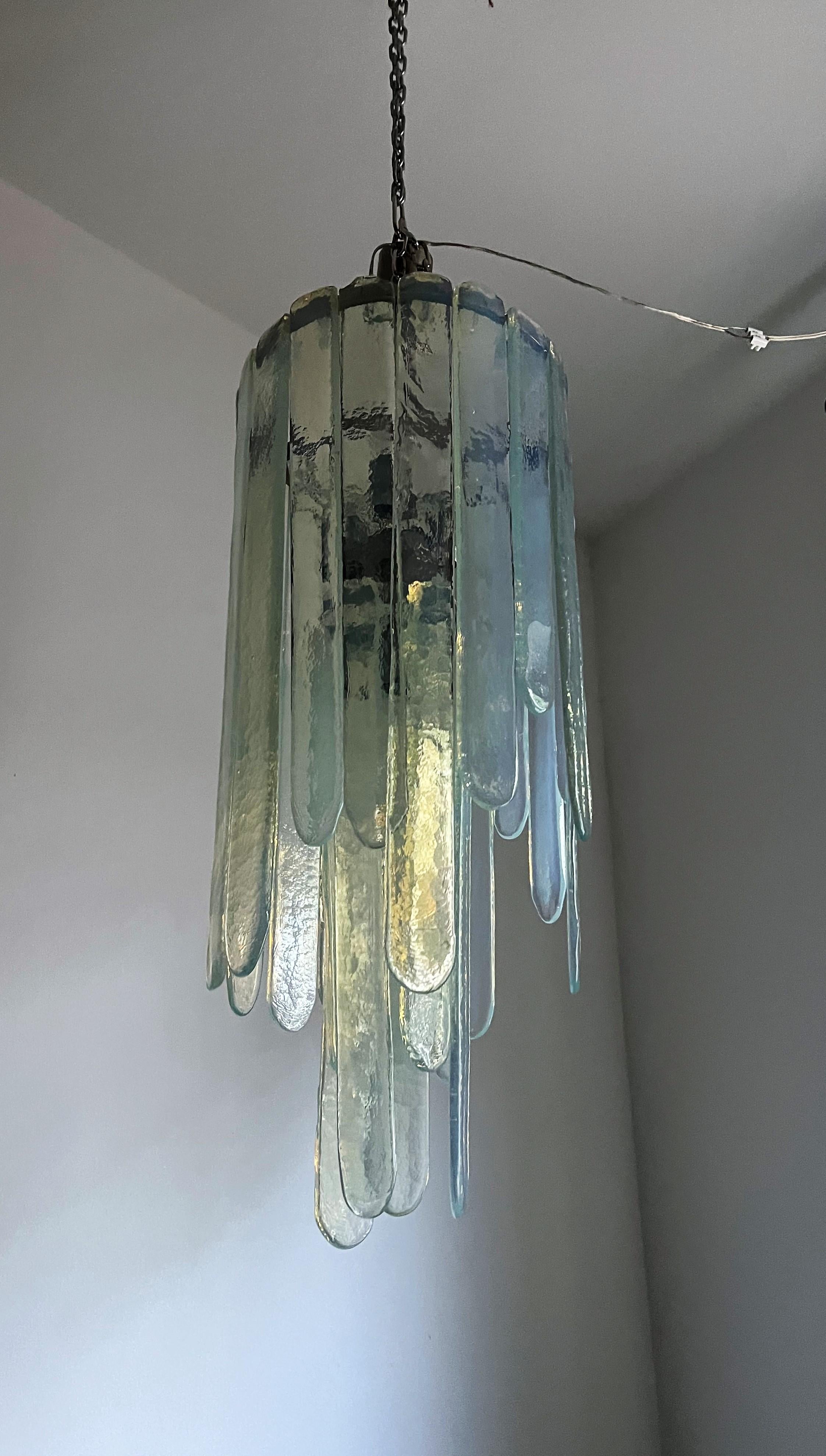 Lustre Mcm Mazzega « Cascade » en verre de Murano opalescent de Carlo Nason en vente 5