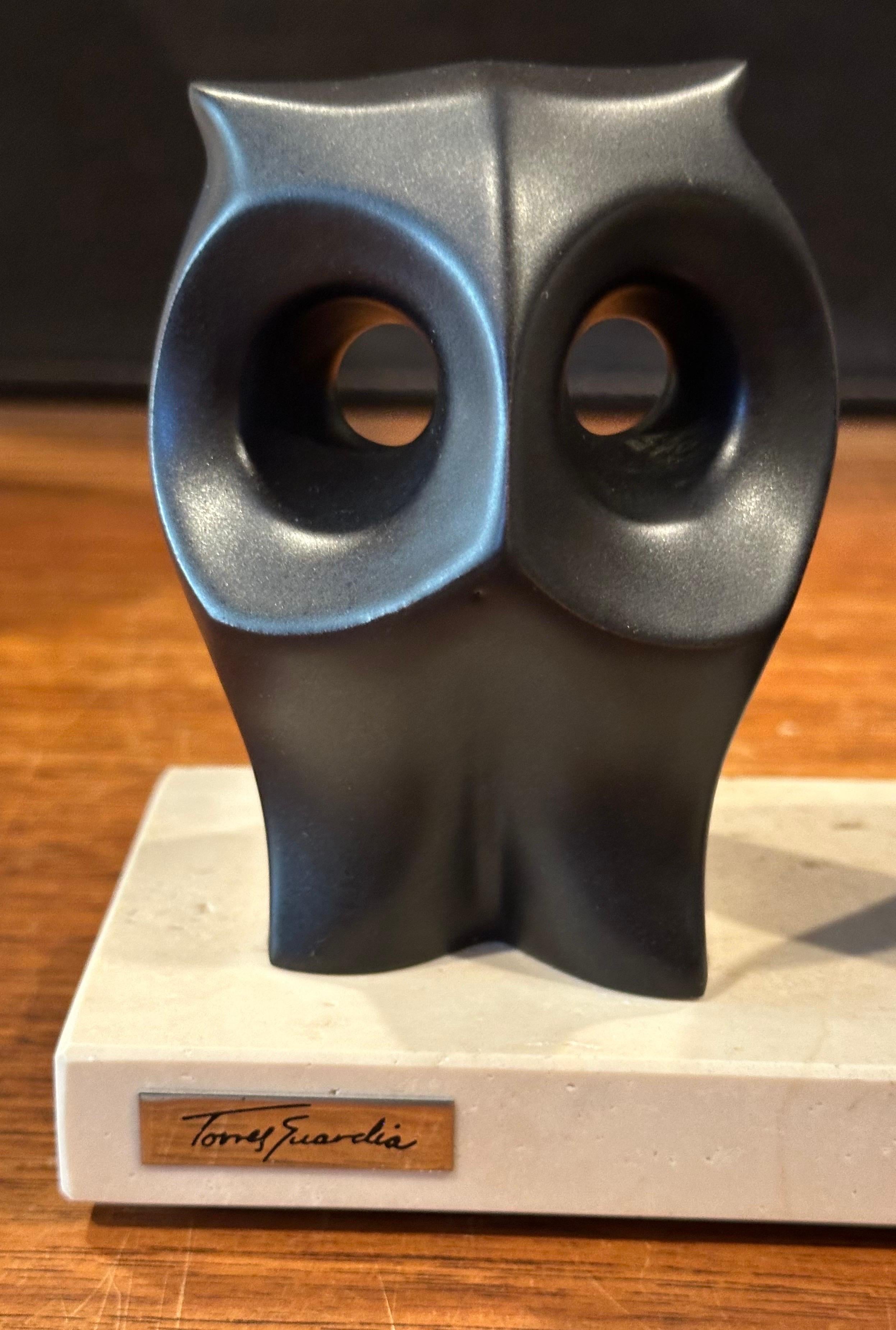 Scultura di gufi in ceramica e marmo MCM di Jose Torres Guardia in vendita 4