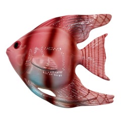 MCM Ceramic Angel Fish & Seahorse 3 Piece Wall Sculpture Set by Freeman Mcfarlin