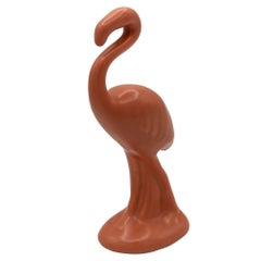 MCM Ceramic Curious Watcher Modernist Pink Flamingo Tabletop Statue by Metlox