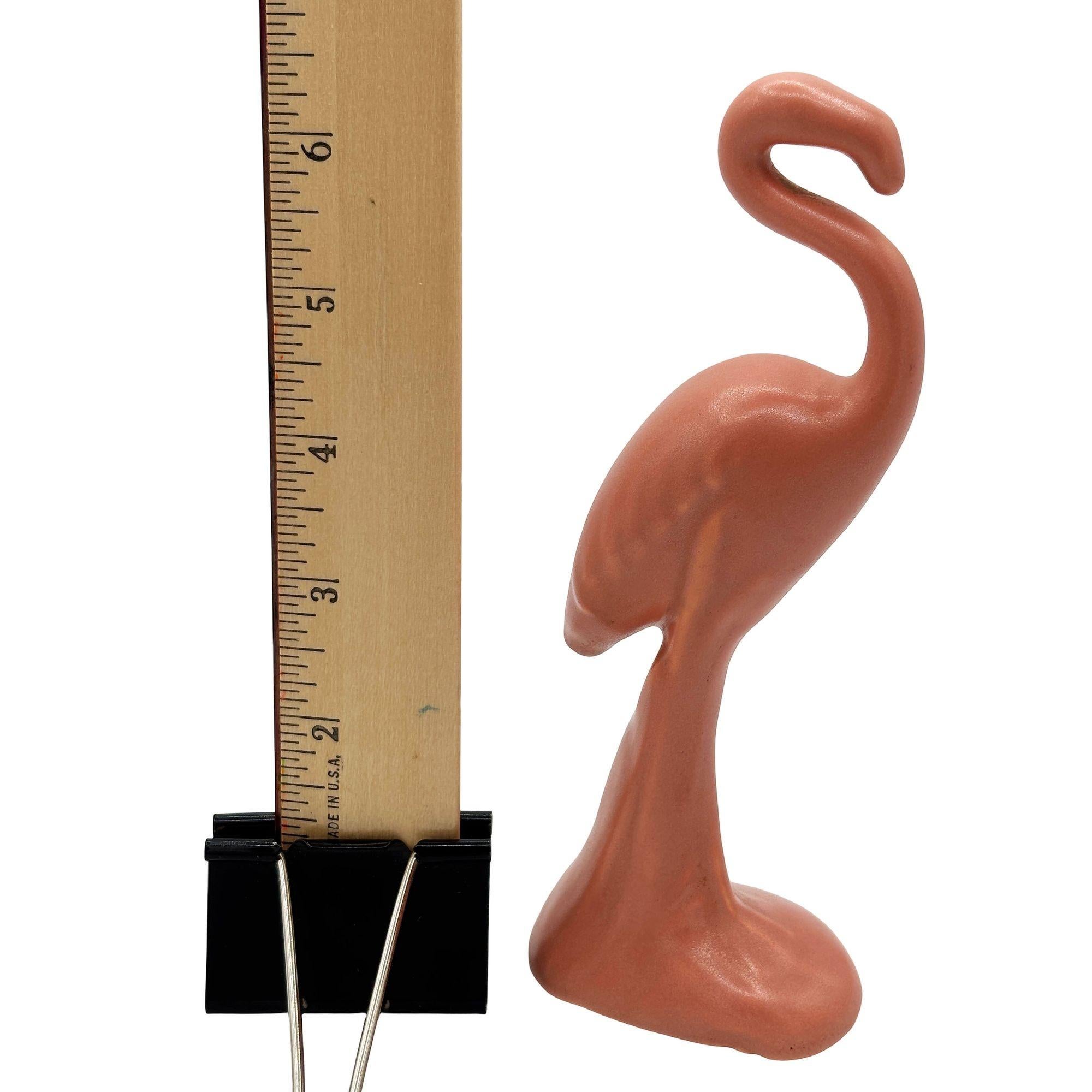 MCM Ceramic Curious Watcher Modernist Pink Flamingo Tabletop Statue by Metlox For Sale 3