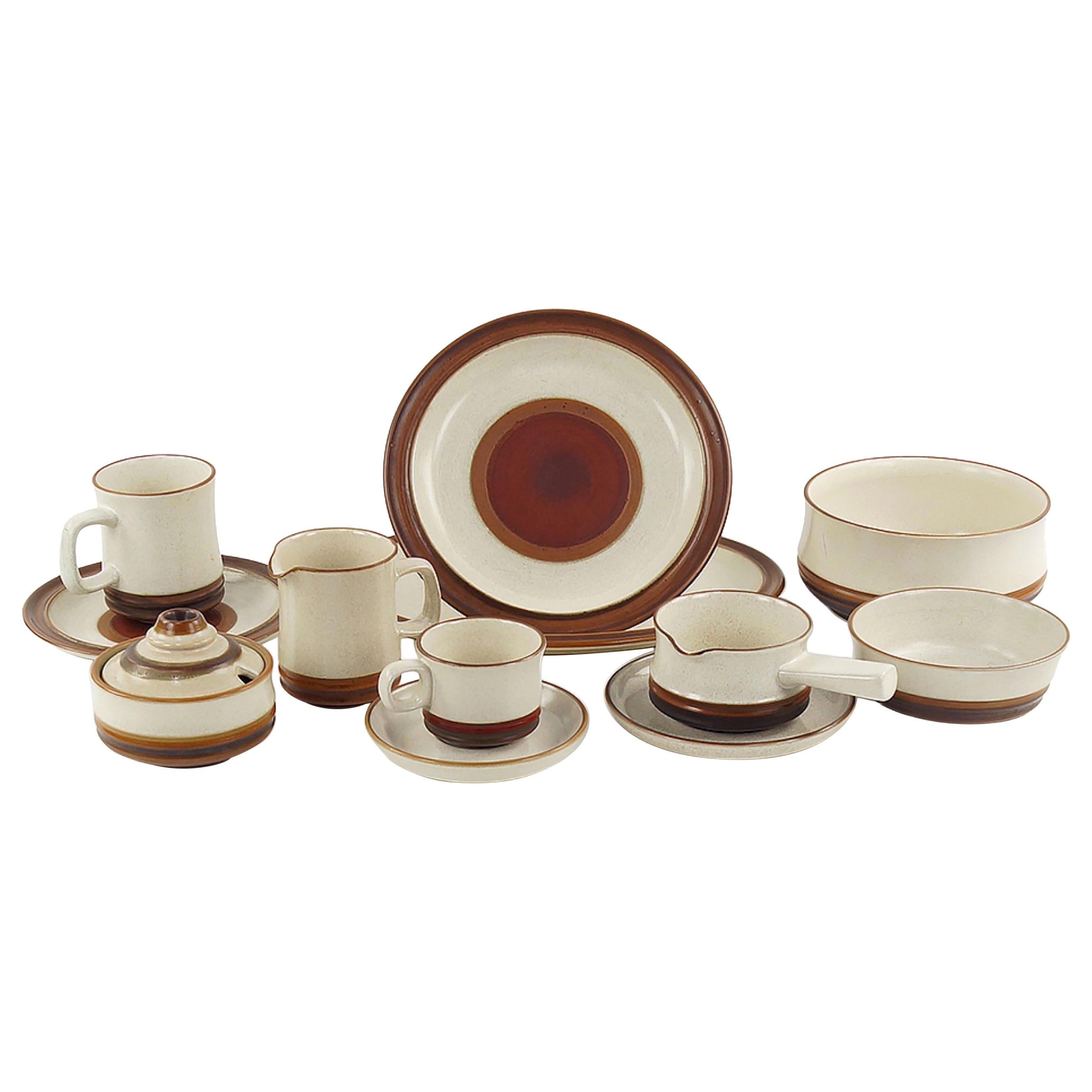 MCM Ceramic Table Ware Set, Denby "Potters Wheel" English Stoneware. Pristine. For Sale