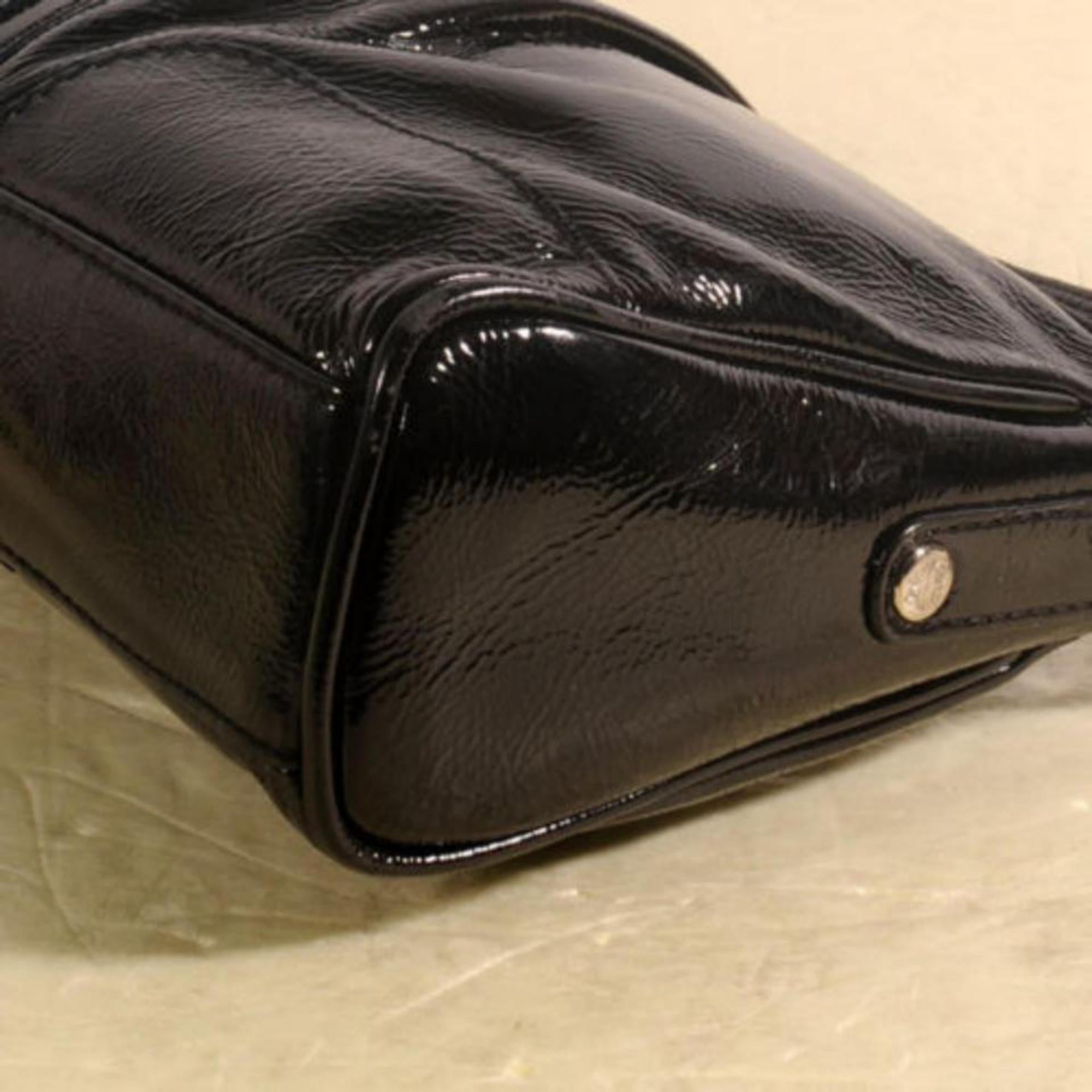 MCM Chain 869163 Black Patent Leather Shoulder Bag For Sale 4