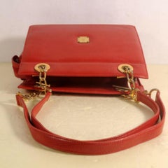 MCM Chain Tote 869873 Red Leather Shoulder Bag
