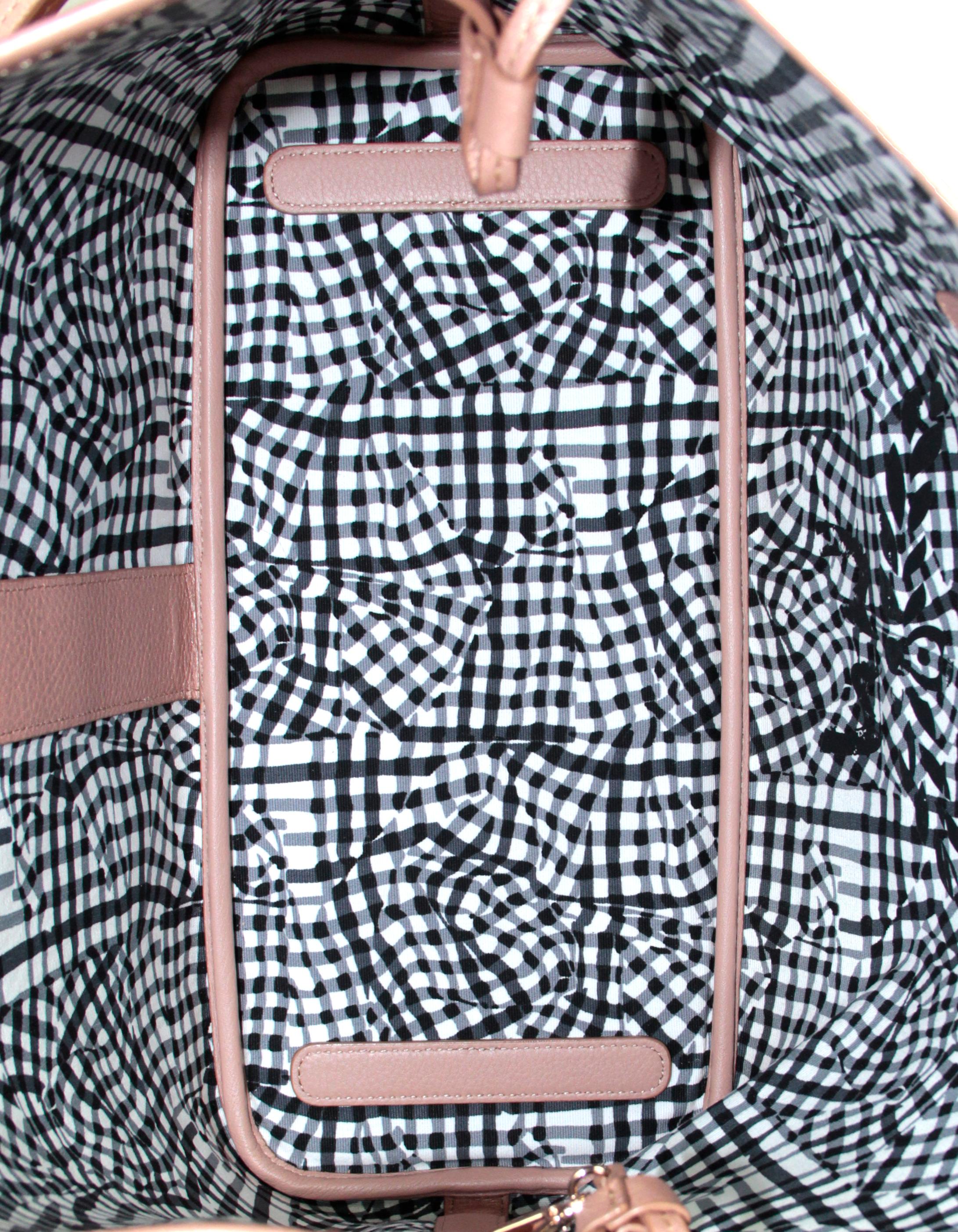 MCM Champagner Metallic Visetos Große Liz Wendbare Shopper Tote Bag 1