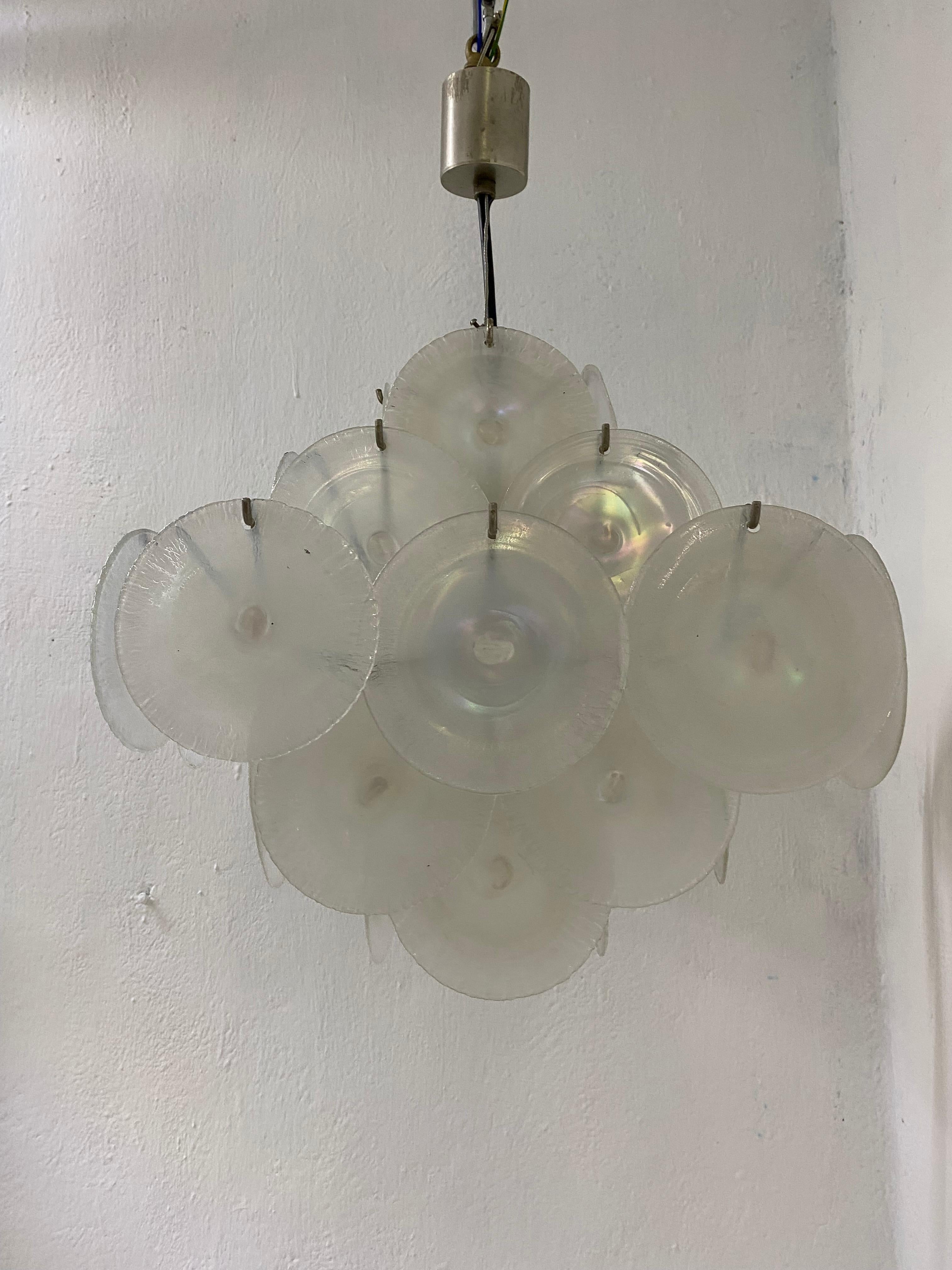 Hand-Crafted MCM Chandelier by Carlo Nason for Mazzega in Murano Glass, circa 1968 For Sale