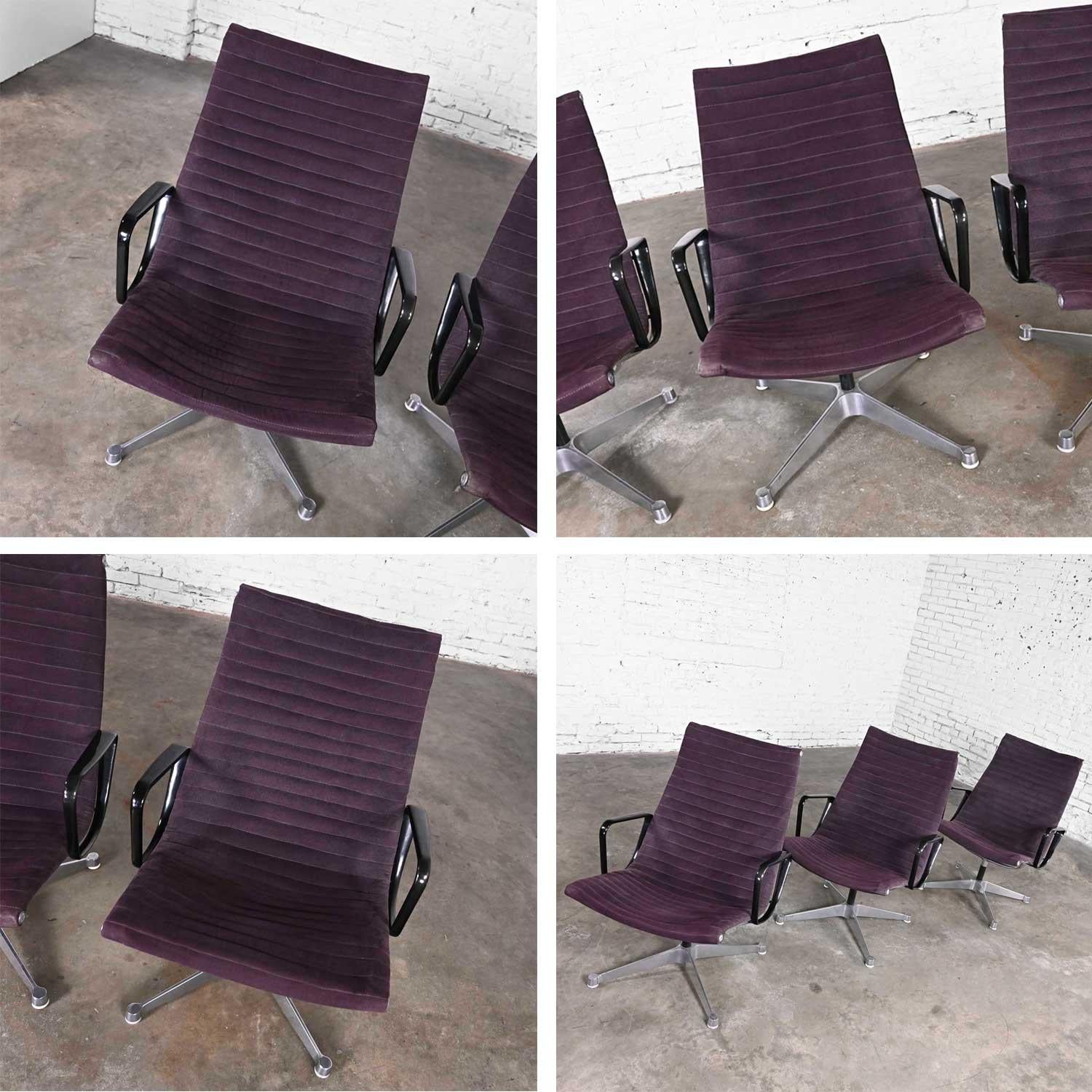 MCM Charles & Ray Eames for Herman Miller Aluminum Group High Back Chairs Set 3 For Sale 8
