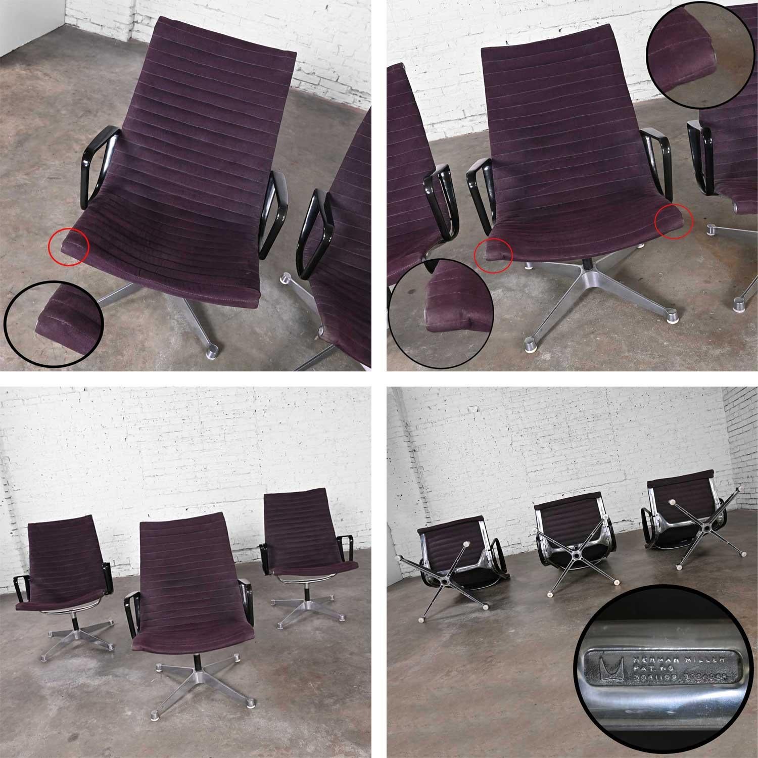 Ensemble de 3 chaises à haut dossier en aluminium Charles & Ray Eames pour Herman Miller pour MCM en vente 13