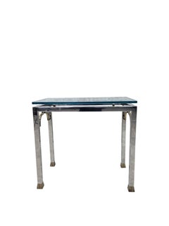 MCM Chrome and Glass Console Table