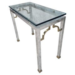 MCM Chrome and Glass Console Table
