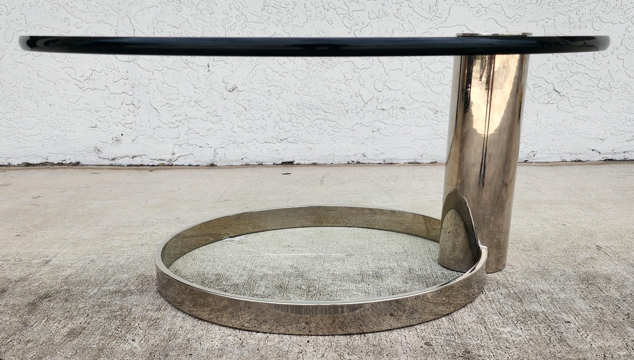 MCM Chrome Coffee Table by Leon Rosen for Pace 1970s For Sale 4