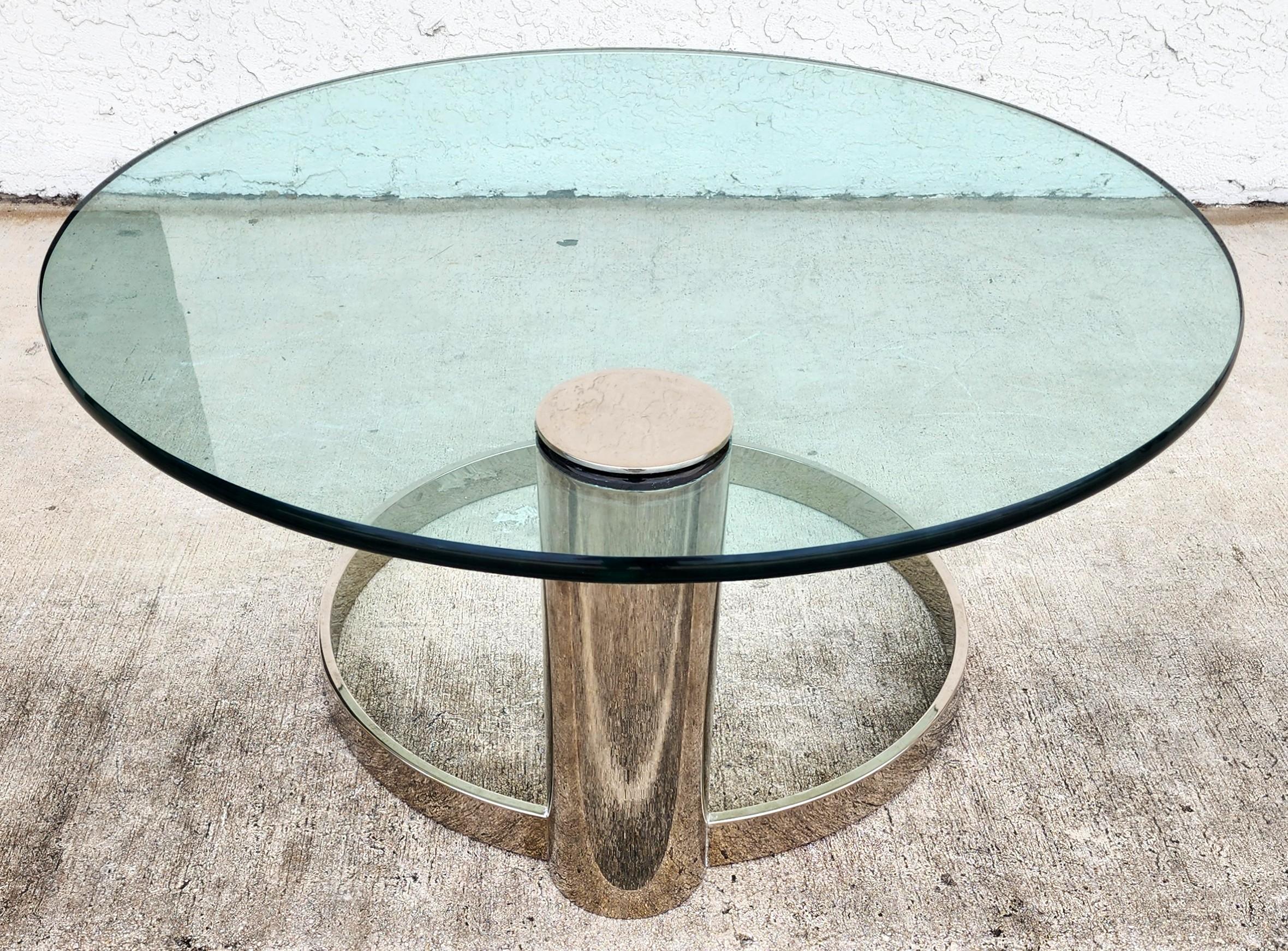 MCM Chrome Coffee Table by Leon Rosen for Pace 1970s For Sale 5