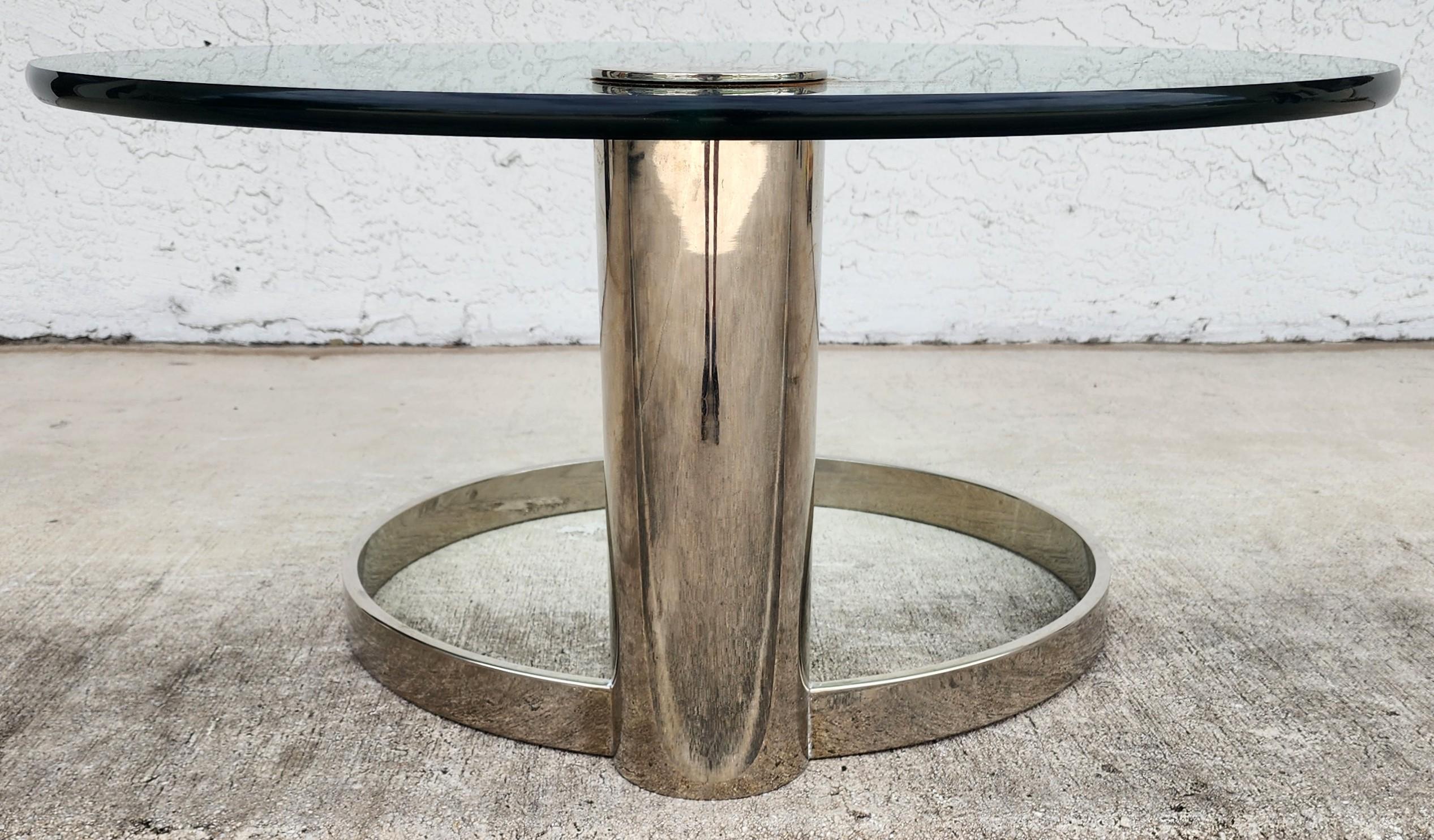 MCM Chrome Coffee Table by Leon Rosen for Pace 1970s For Sale 6