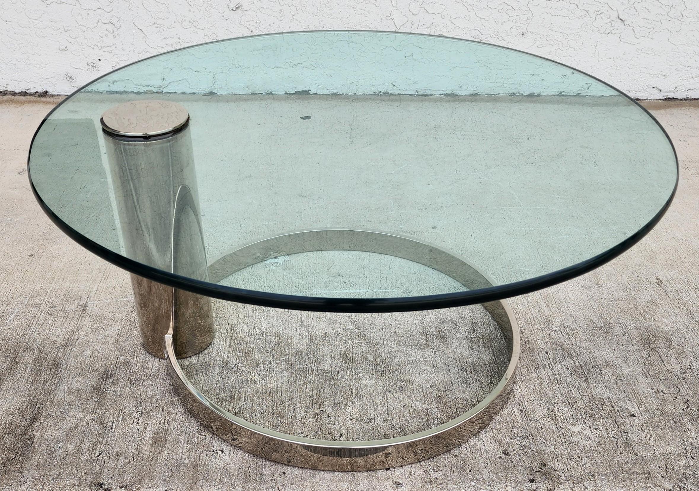 MCM Chrome Coffee Table by Leon Rosen for Pace 1970s For Sale 7