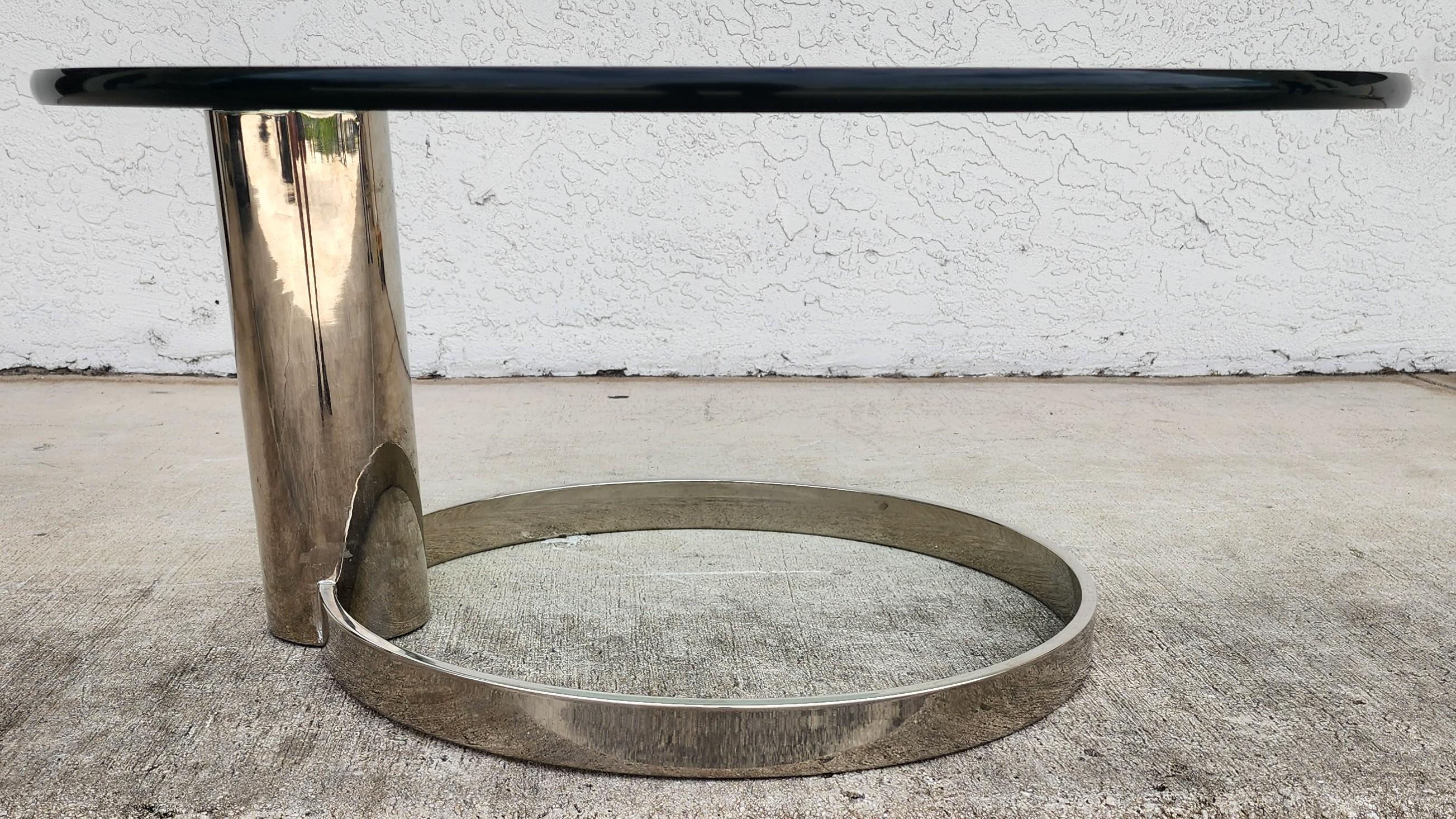 MCM Chrome Coffee Table by Leon Rosen for Pace 1970s For Sale 8