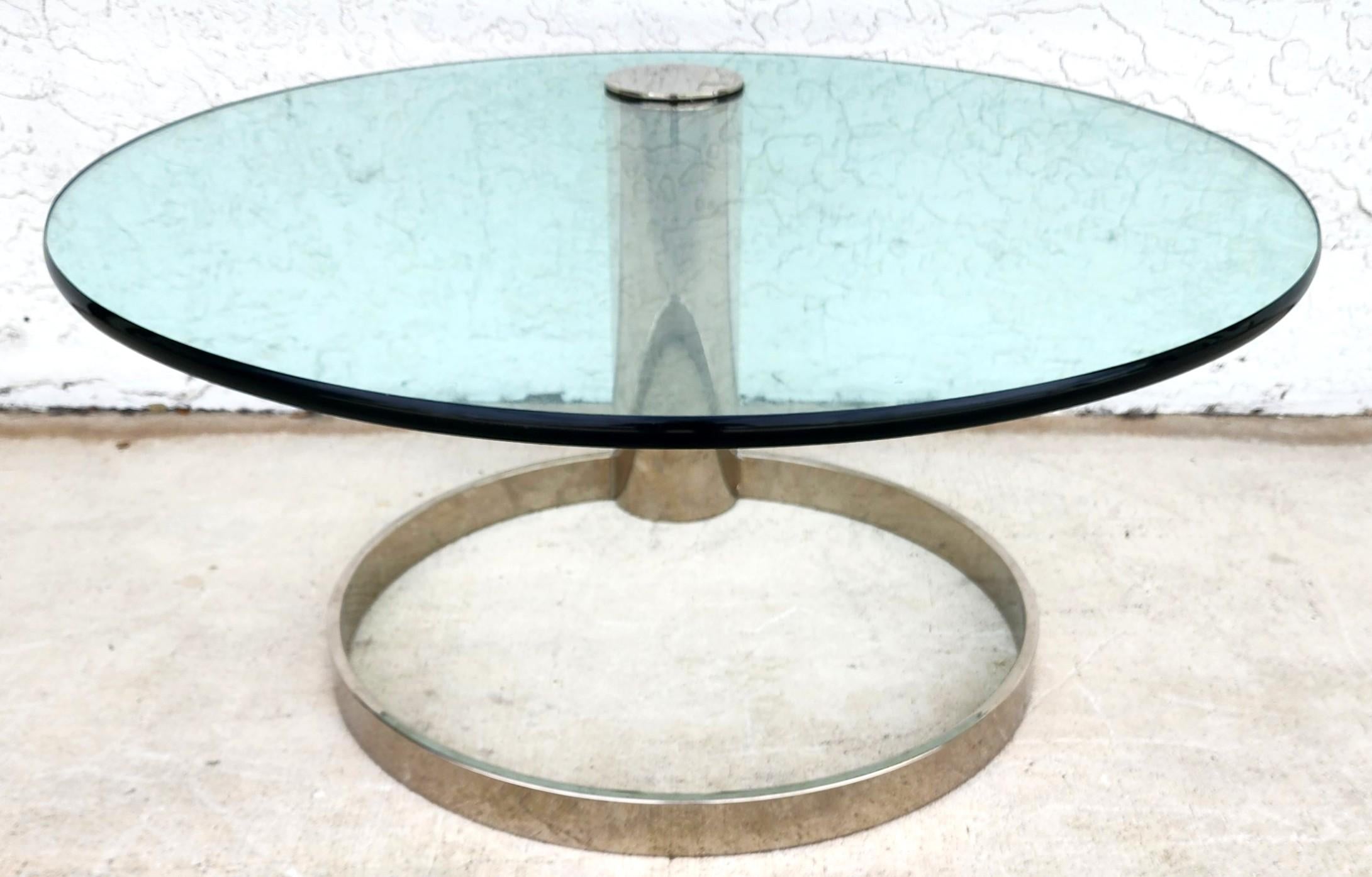 Mid-Century Modern MCM Chrome Coffee Table by Leon Rosen for Pace 1970s For Sale