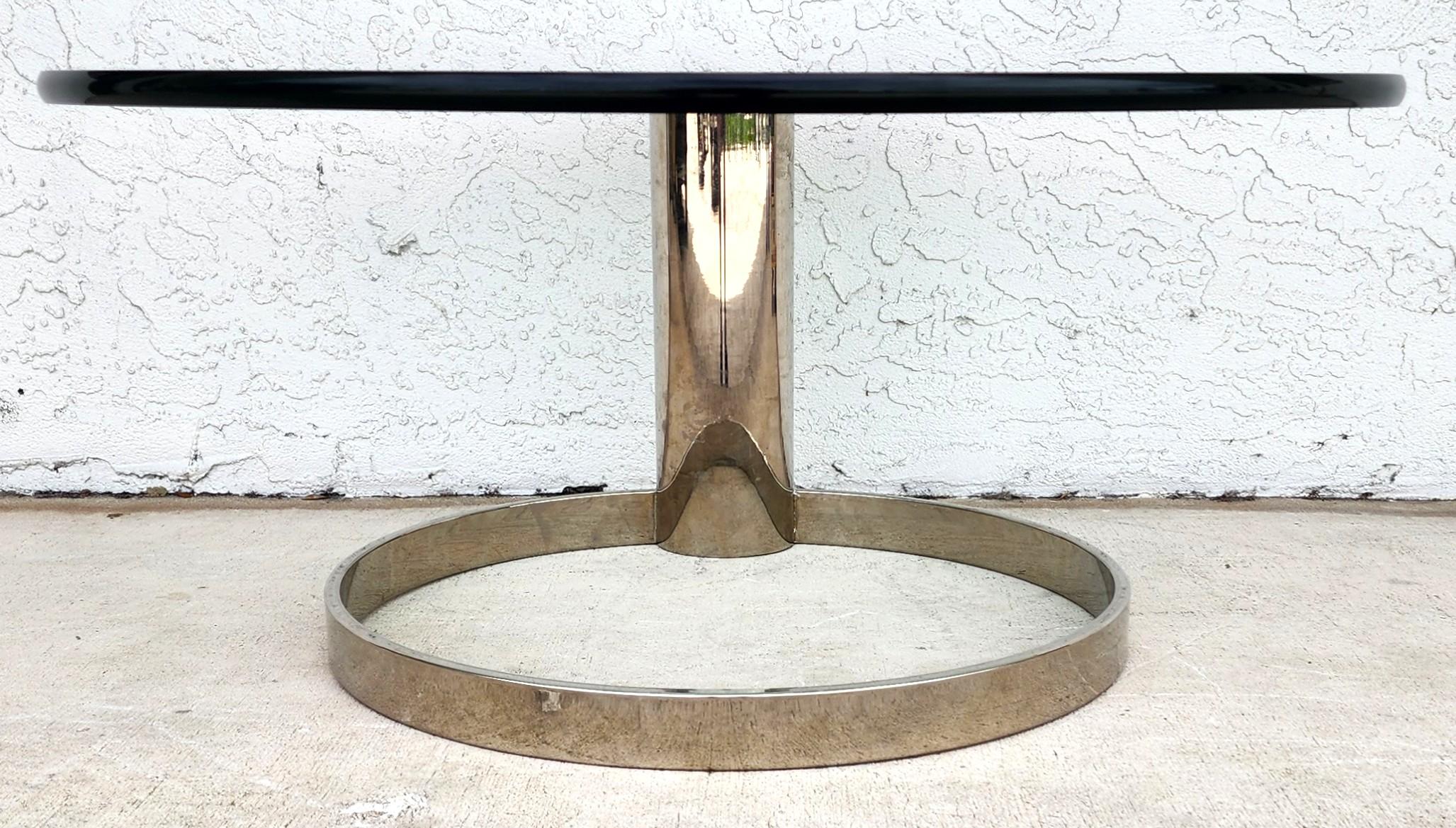 MCM Chrome Coffee Table by Leon Rosen for Pace 1970s In Good Condition For Sale In Lake Worth, FL