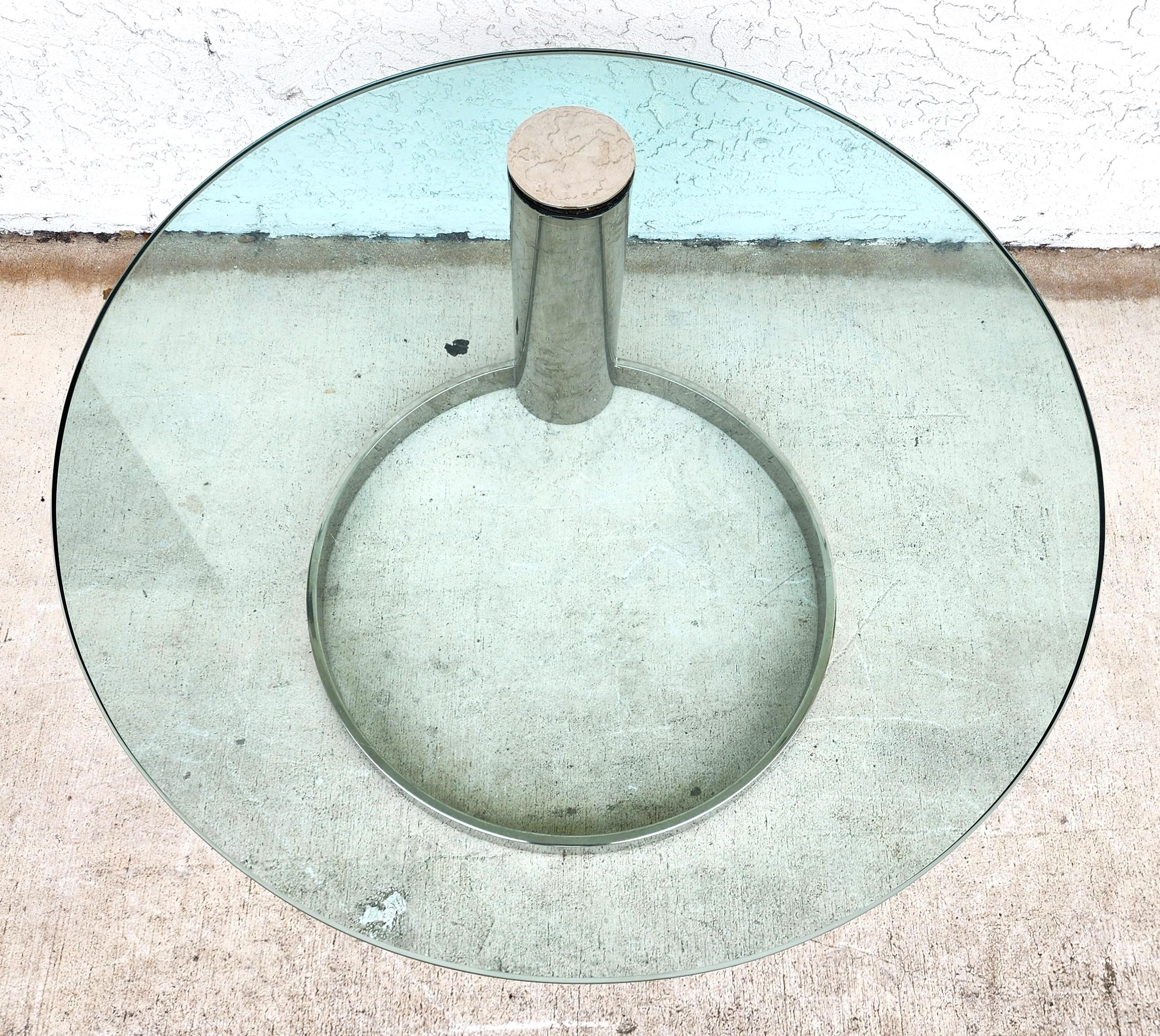 Late 20th Century MCM Chrome Coffee Table by Leon Rosen for Pace 1970s For Sale