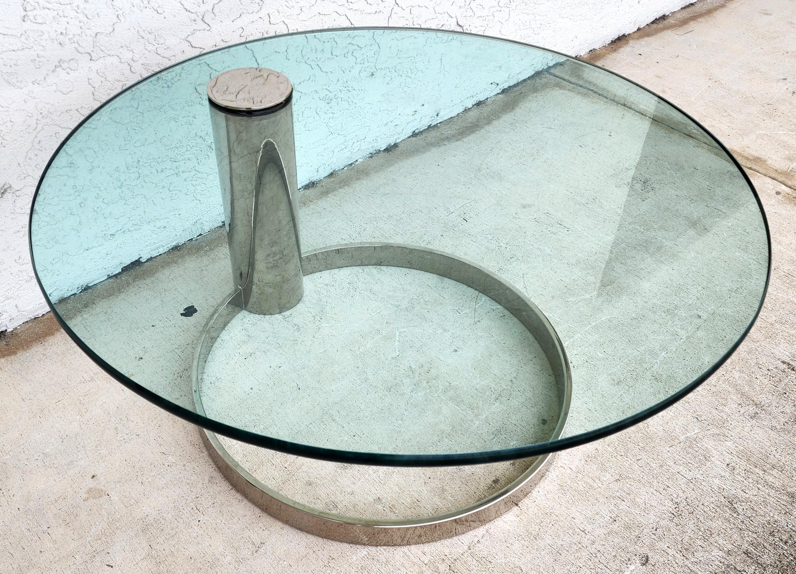 MCM Chrome Coffee Table by Leon Rosen for Pace 1970s For Sale 1