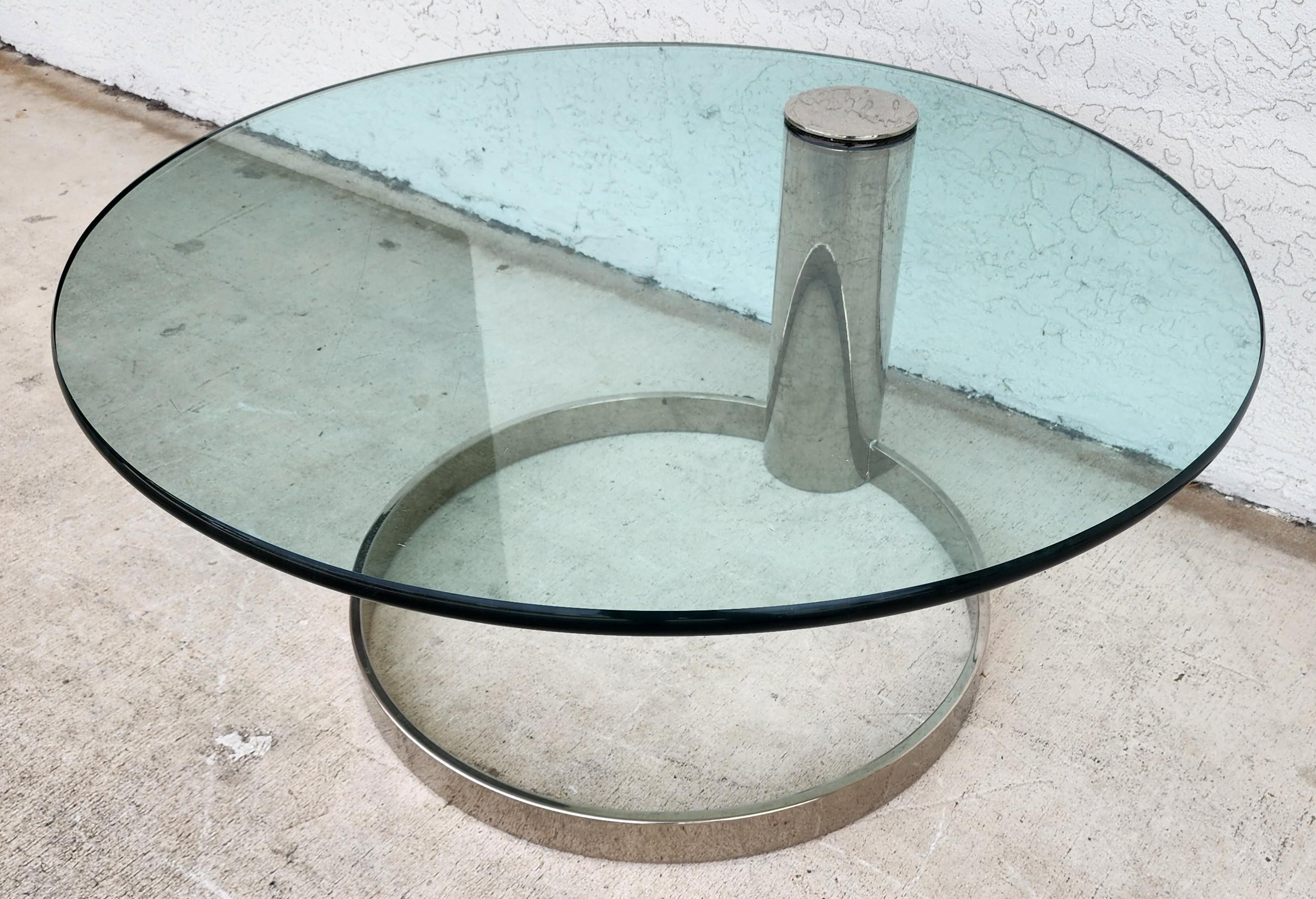 MCM Chrome Coffee Table by Leon Rosen for Pace 1970s For Sale 2