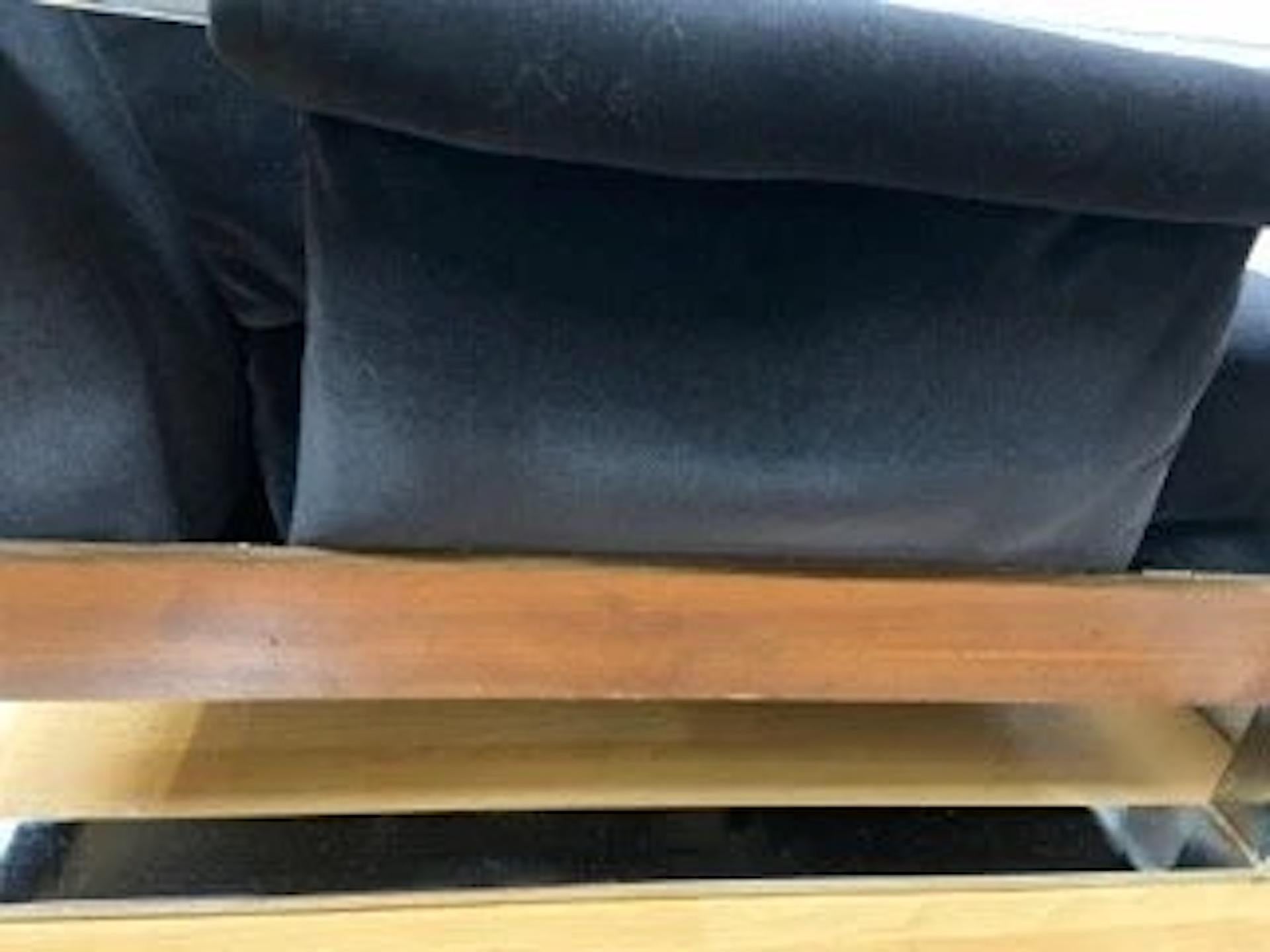 MCM Chrome Flat Bar Sofa & Lounge Chair w/ Newly Upholstered- 2 piece 1