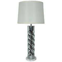 MCM Chrome Lamp with Marble Base