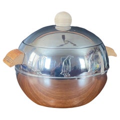 Seau à glace "Pingouin" chromé MCM par West Bend Manufacturing