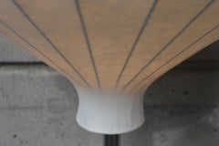 MCM Chrome Tulip Floor Lamp with Cocoon Shade Attributed to Achille Castiglioni