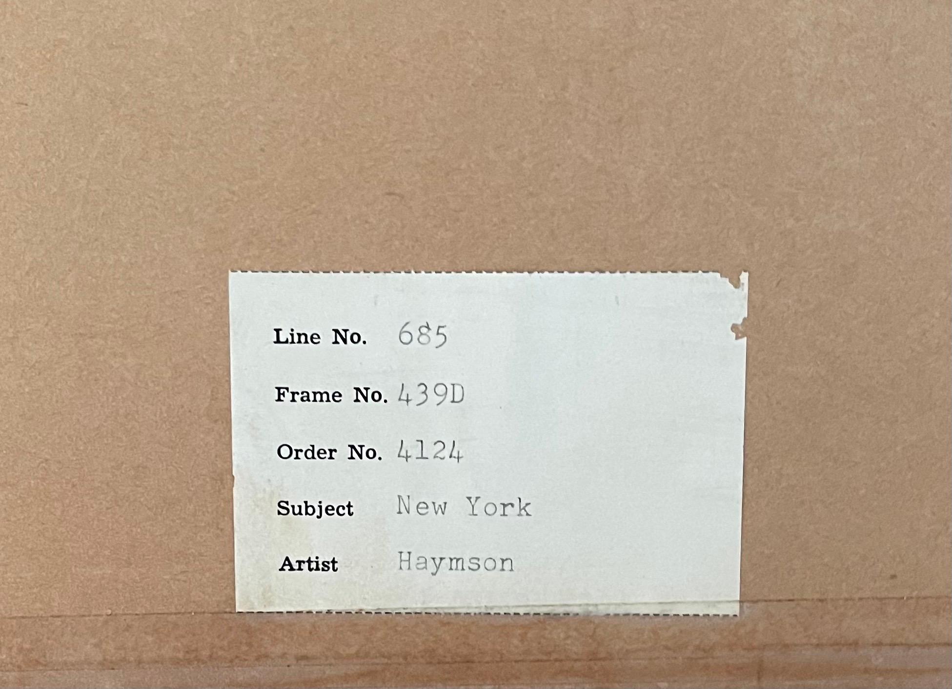 Paper MCM Cityscape Lithograph of The Waldorf Astoria / Park Avenue by John Haymson