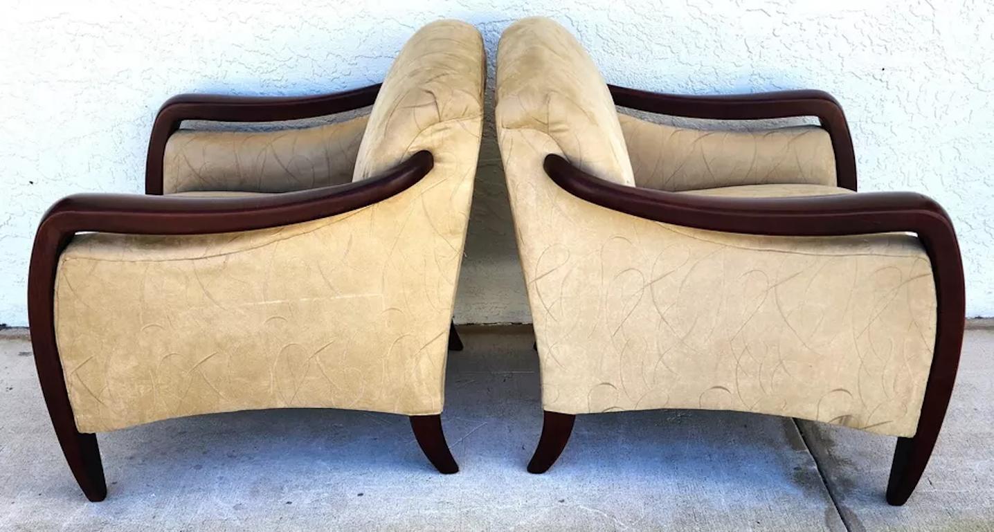 MCM Club Chairs Art Deco A Pair For Sale 3