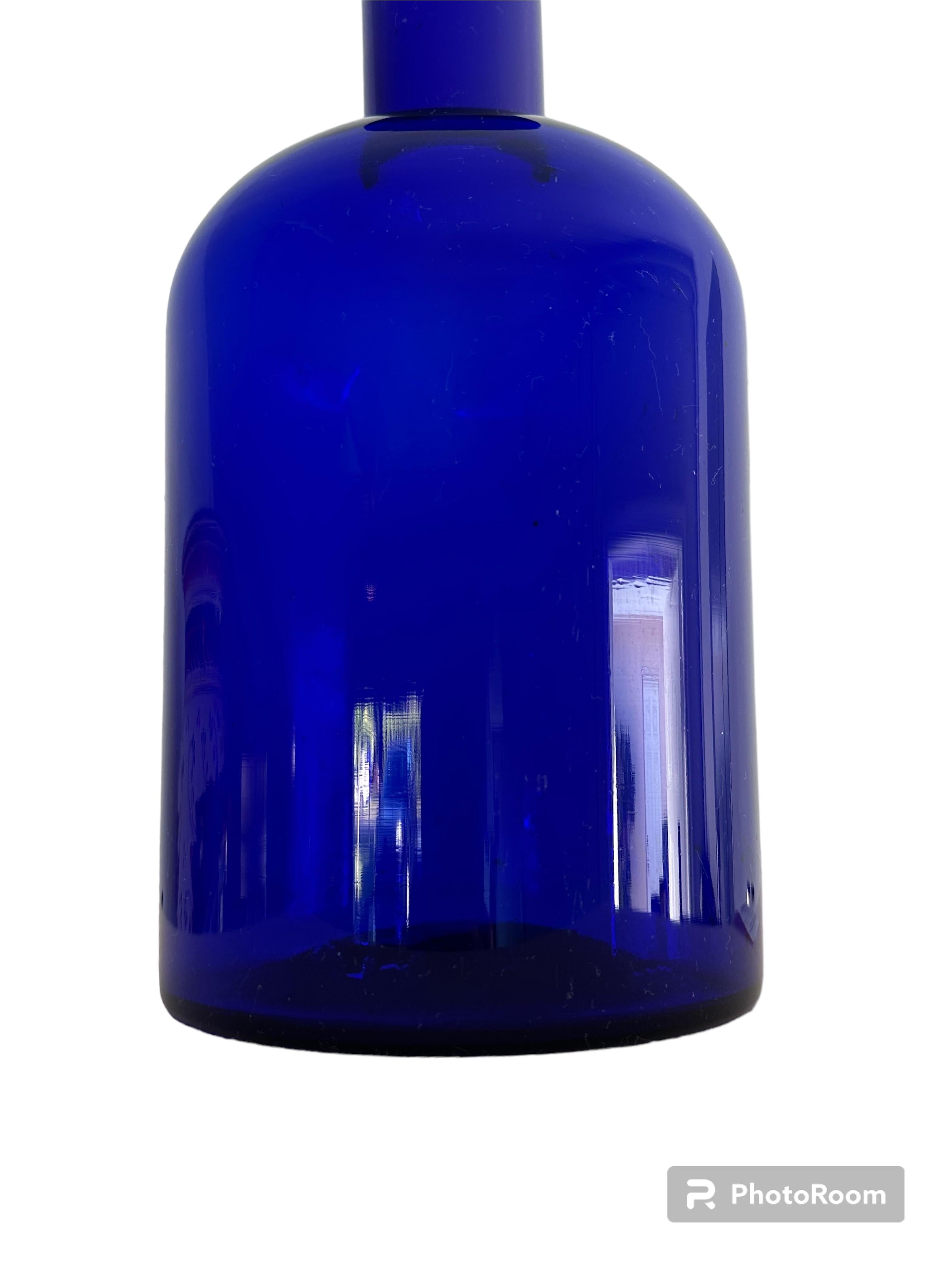 Danish MCM Cobalt Blue Vase Attributed to Otto Brauer for Holmegaad