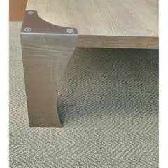 Table basse cocktail Bernhardt MCM en acier brossé