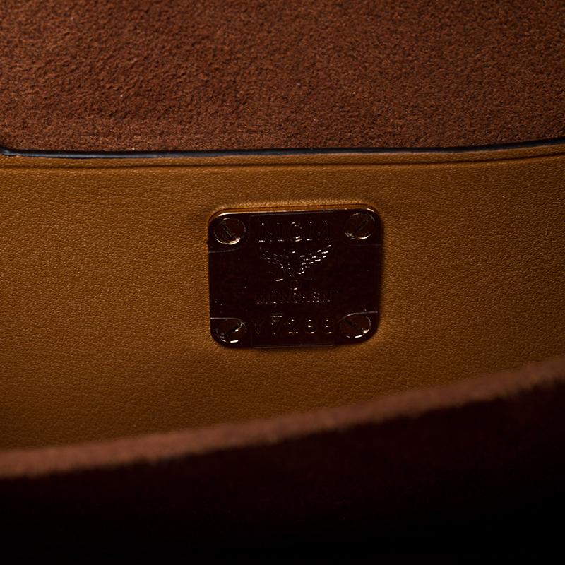 MCM Cognac Leather Berlin Top Handle Shoulder Bag 2