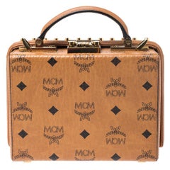 MCM Cognac Leather Berlin Top Handle Shoulder Bag