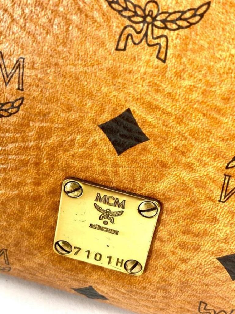 MCM Cognac Mini Satchel with Strap Monogram Top Handle 7ma516 Brown Coated 3