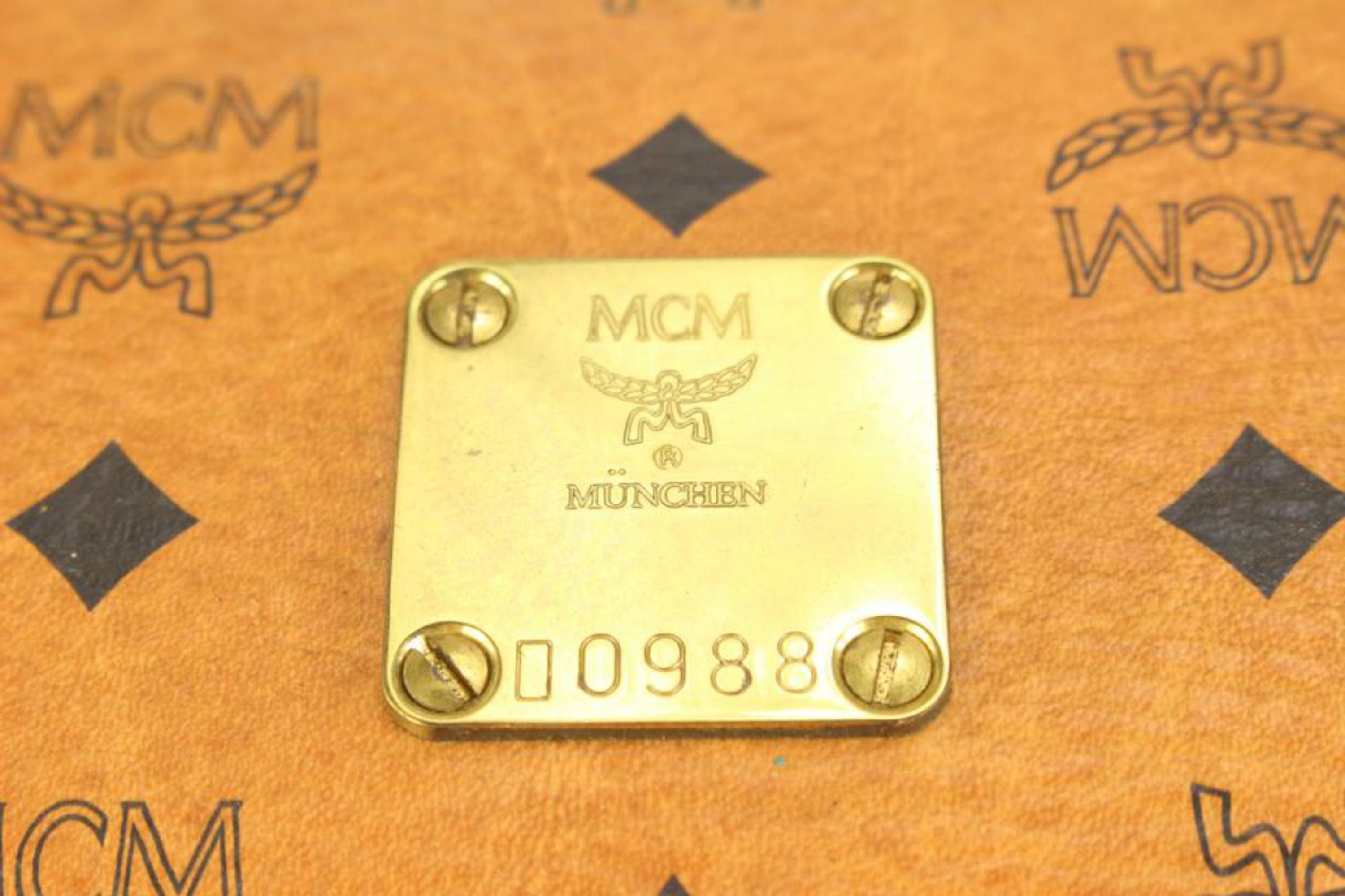 MCM Cognac Monogram Boston Convertible Duffle with Strap 19m510s 6
