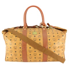 MCM Cognac Monogram Boston Convertible Duffle with Strap 19m510s