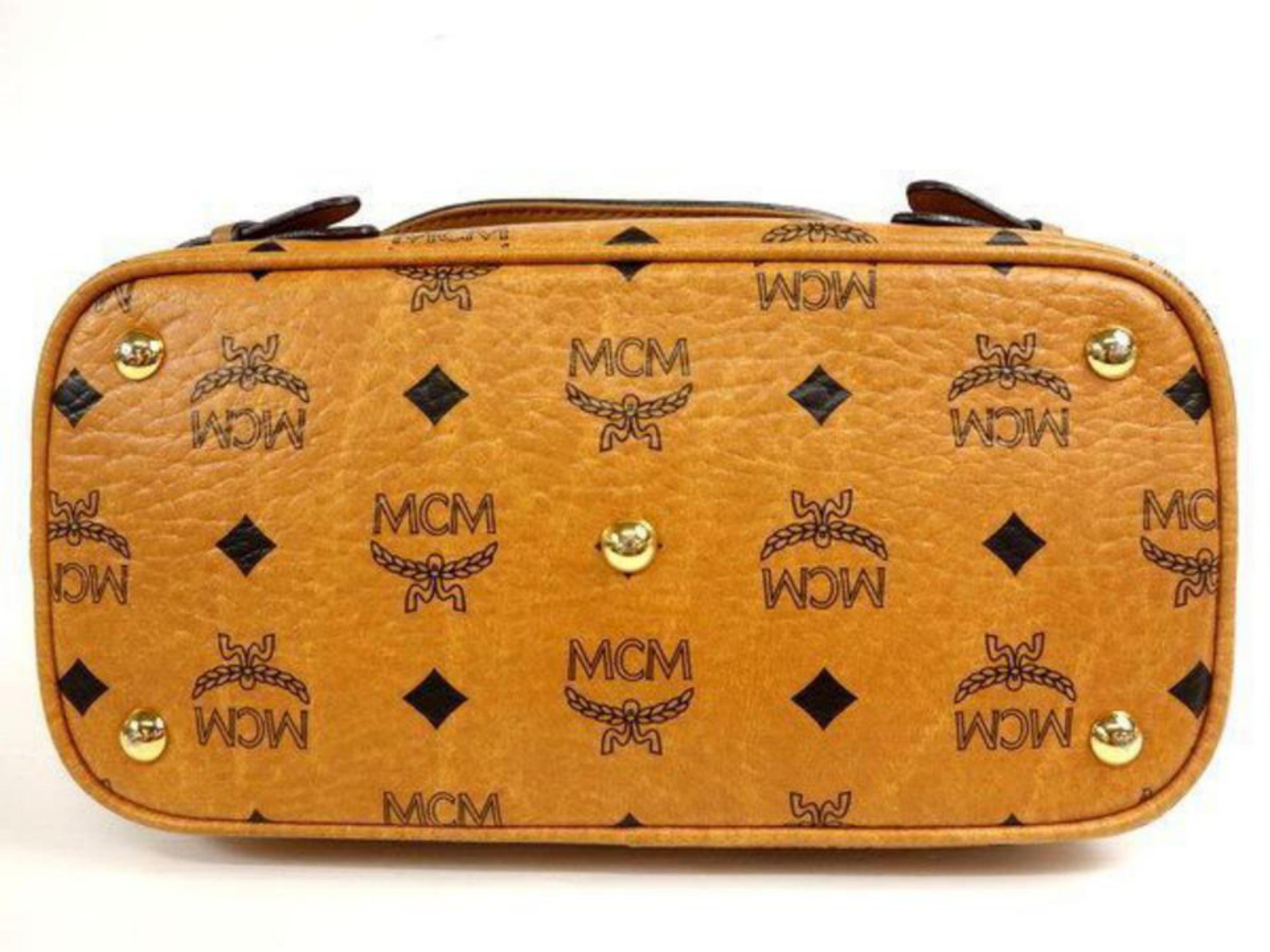 MCM Cognac Monogram Visetos 2way Flap Messenger 231058 Brown Cross Body Bag 6