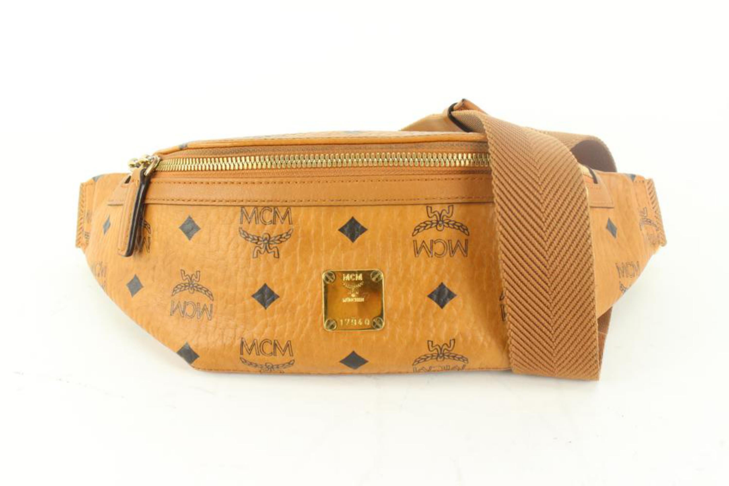 MCM Cognac Monogram Visetos Belt Bag 35m62s 4